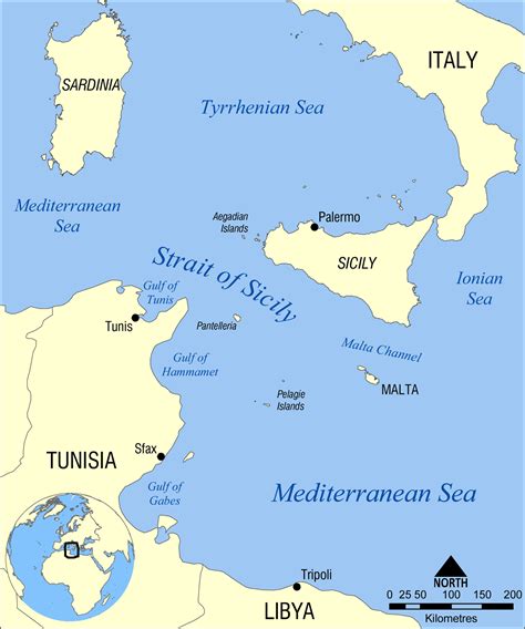 strait of sicily map